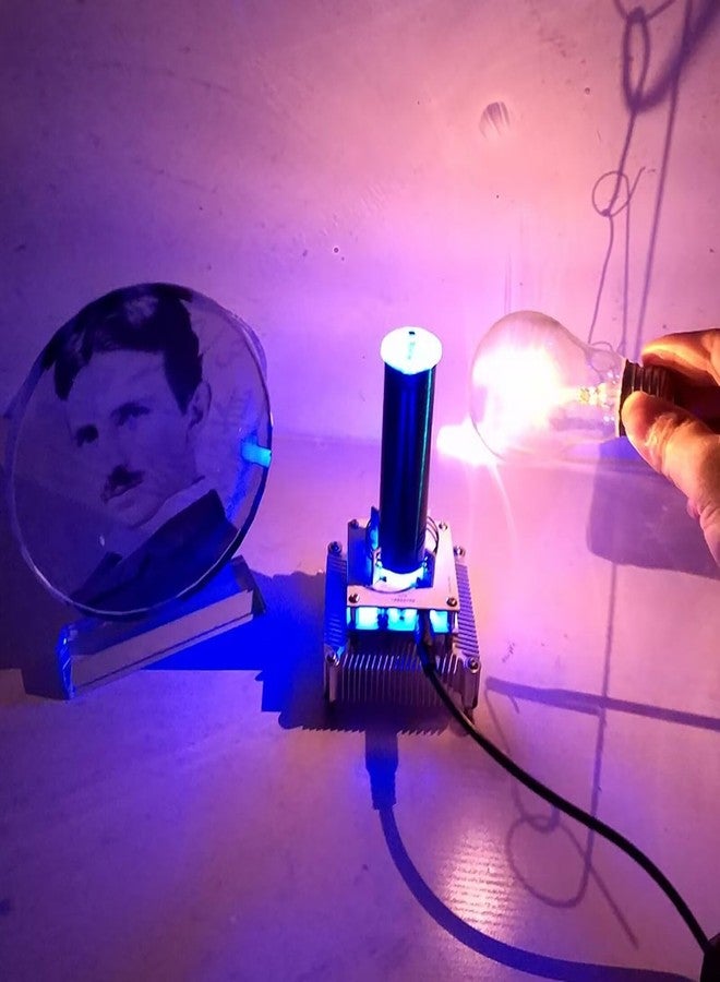 Yoqanr Tesla Coil, Bluetooth Artificial Lightning Functional Spark GapArc Generator, Wireless Transmission Experiment, Science Teaching Experiment Tool, Blue Shell - Image 3